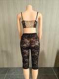 Two piece lace women's shorts set