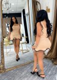 Wave rolled edge vest dress