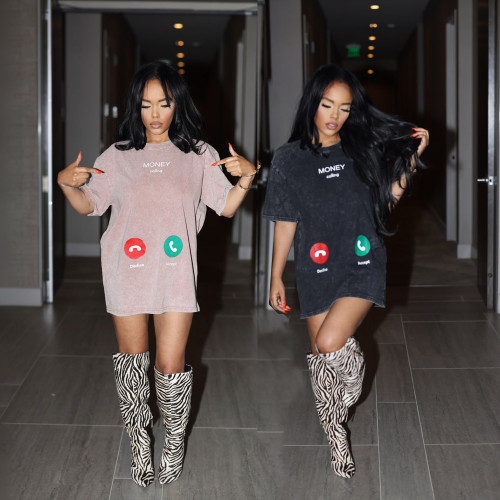 Loose short sleeved t-shirt dress