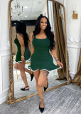 Wave rolled edge vest dress