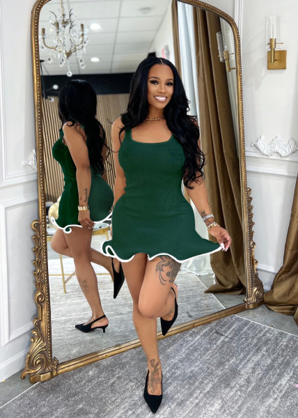 Wave rolled edge vest dress