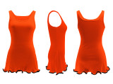 Wave rolled edge vest dress