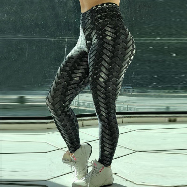 Knitted digital printed women's yoga pants yoga clothes women's pants leggings