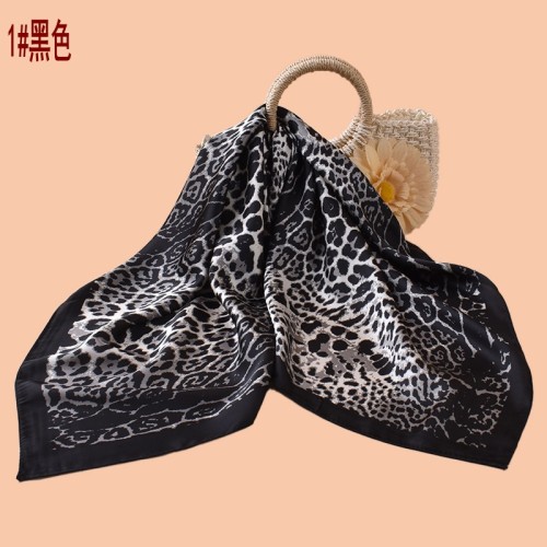 Leopard print handkerchief, satin chiffon handkerchief