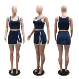 Two piece set of sports pants skirt and camisole vest