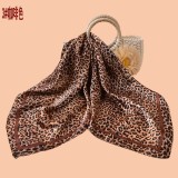 Leopard print handkerchief, satin chiffon handkerchief