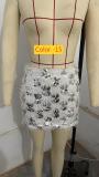 Irregular size sequin mini skirt