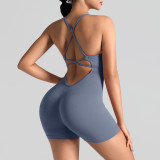 Seamless thread one-piece yoga suit set, sports tight fitting jumpsuit