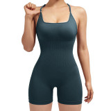Seamless thread one-piece yoga suit set, sports tight fitting jumpsuit