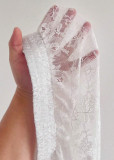 Lace embroidery low waisted straight leg pants with transparent jacquard long pants
