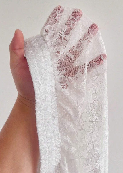 Lace embroidery low waisted straight leg pants with transparent jacquard long pants