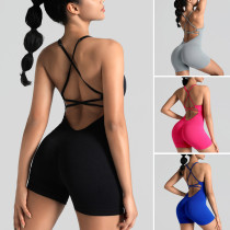 Seamless thread one-piece yoga suit set, sports tight fitting jumpsuit Seamless thread one-piece yoga suit set, sports tight fitting jumpsuit