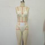 Hand Hook Weaving Strap Bikini Hoodie Set