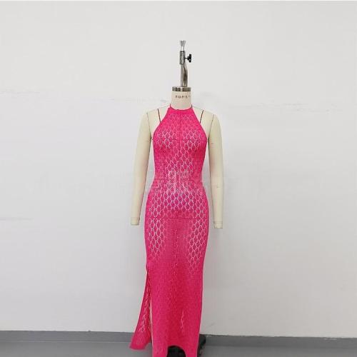 Backless hollow hanging neck suspender beach cover dress long skirt