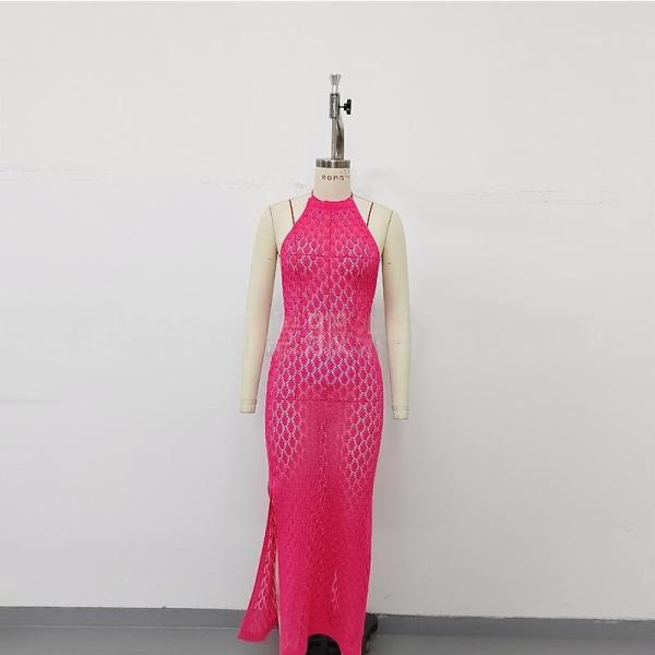 Backless hollow hanging neck suspender beach cover dress long skirt