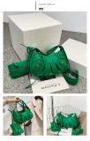 Wrinkled Crescent Mother Single Shoulder Bag for Women, European and American Retro Rivet Motorcycle Bag