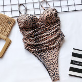 Leopard print one-piece bikini one-piece swimsuit
