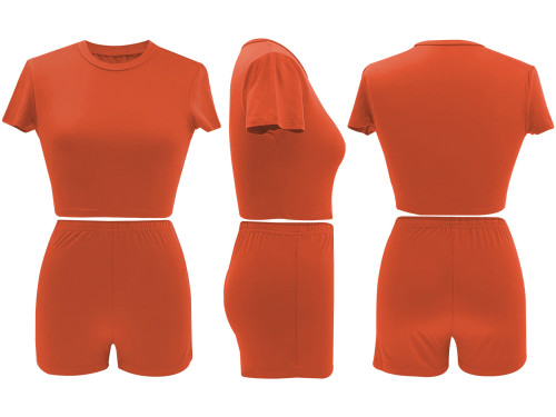 Tight fitting short top and shorts set