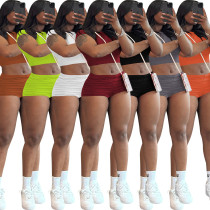 Tight fitting short top and shorts set