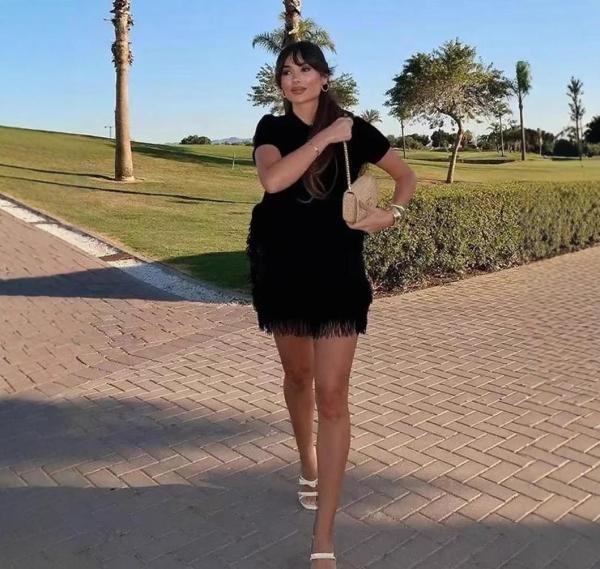 High waisted mini skirt with tassel plaid knit skirt set