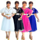 V-neck bag hip skirt bubble bead dress with belt included S10387