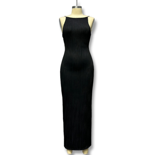 Strap long skirt sleeveless backless dress