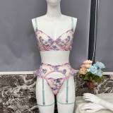 Heavy Industry Embroidery Splicing Strap Underwear Sex Underwear Kit