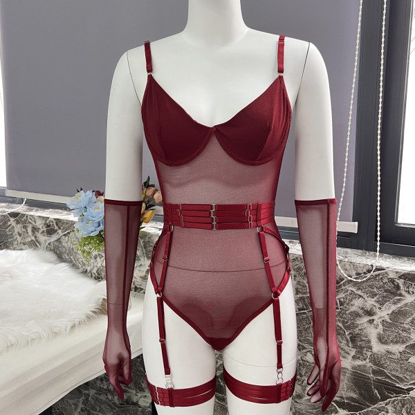 Wearing mesh belt, hanging socks buckle, open gear, concealed buckle, gloves, underwear kit
