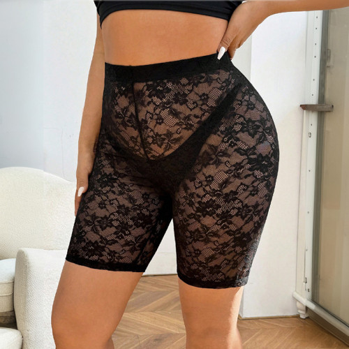 Lace leggings, see through lifting and elastic women's pants