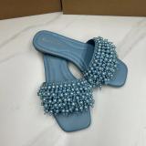 Pearl slippers, one faced comfortable women's shoes
