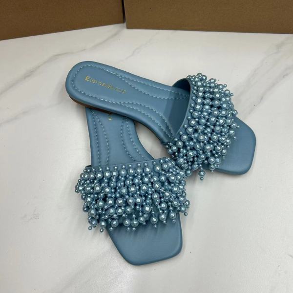 Pearl slippers, one faced comfortable women's shoes