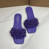 Pearl slippers, one faced comfortable women's shoes