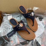 Thick soled toe hollow slippers with sloping heels and herringbone slippers