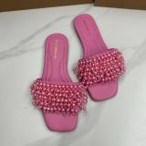 Pearl slippers, one faced comfortable women's shoes