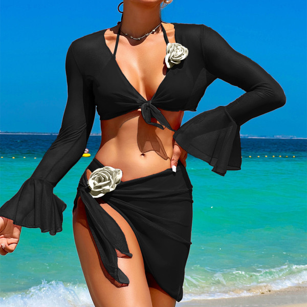 Split swimsuit four piece set