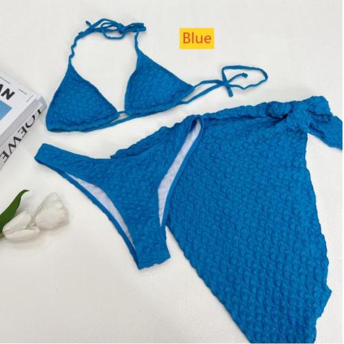Mesh swimsuit bikini three piece set