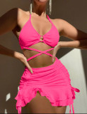 Three piece beach swimsuit set