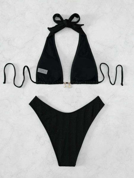 Hanging neck bikini swimsuit