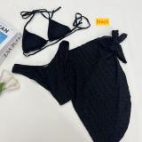 Mesh swimsuit bikini three piece set