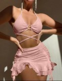 Three piece beach swimsuit set