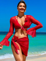 Split swimsuit four piece set Split swimsuit four piece set