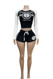 Alphabet casual printed sports suit