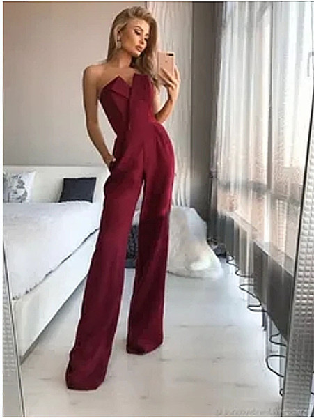 Chinese style jumpsuit with slanted collar and mid waist