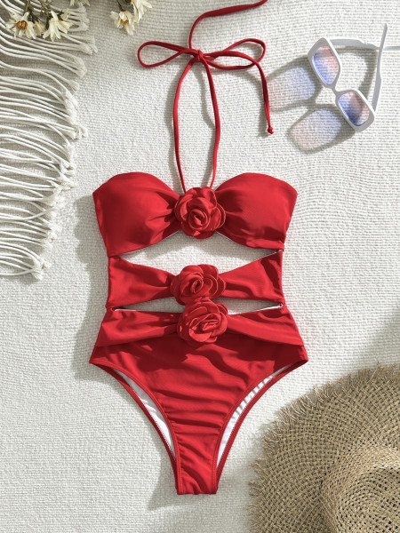 Jumpsuit flower bikini
