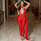 Circular hollow bandage, tied rope, ankle jumpsuit
