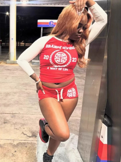 Alphabet casual printed sports suit
