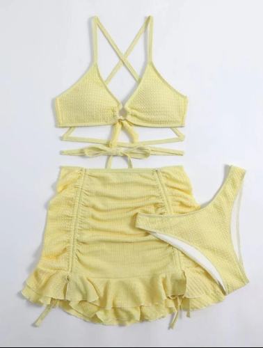 Three piece beach swimsuit set