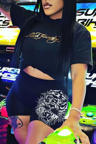 Printed short sleeved two-piece set