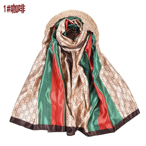 Colorful striped checkered printed long scarf scarf silk scarf