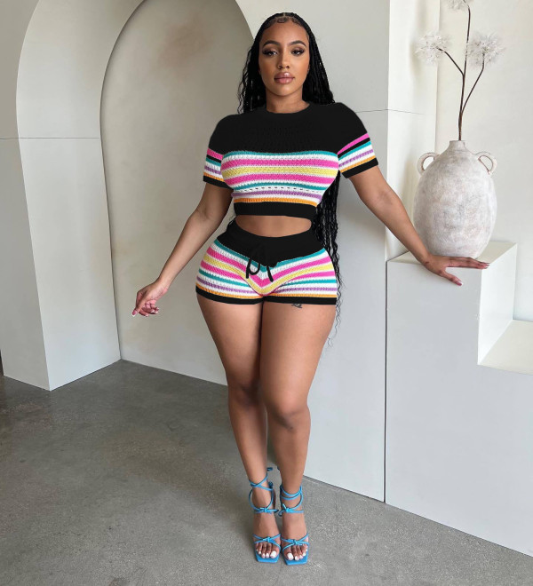 Sweater wrapped hip tight pants set